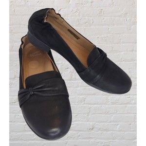 Dansko Womens EUR 39 US 8.5 Black Karen Burnished Nubuck Loafers Slip On Flats
